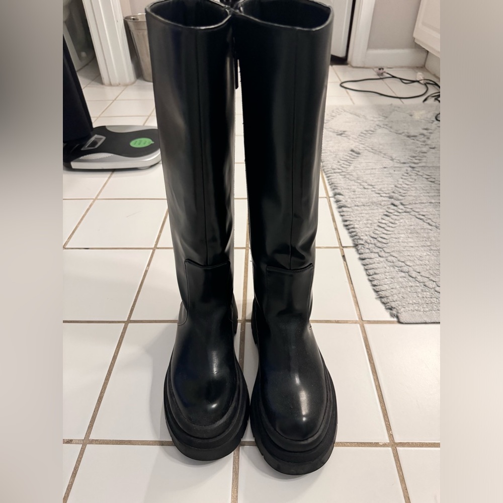 Zara Black Thick Sole TALL Boot